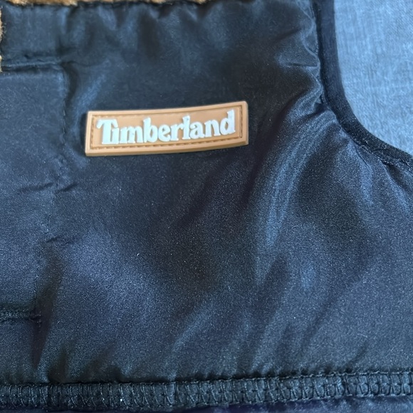 Timberland Boys Toddler Puffer Vest Black Jacket with Brown Sherpa-4T - Picture 2 of 5